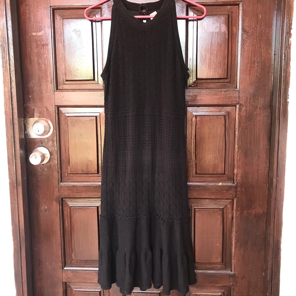 Black crochet dress